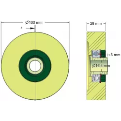 Rodillo n.º 211 – rodillo de apoyo Ø100 mm para máquinas Grimme | OEM Grimme 623.00011 | fabricante KiJ