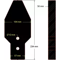 Pala rascadora 236-104/29 – repuesto fabricado por KiJ | OEM 122508 | fabricante KiJ