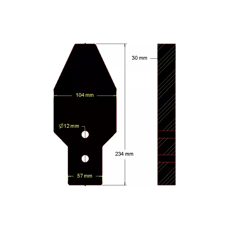 Pala rascadora 236-104/29 – repuesto fabricado por KiJ | OEM 122508 | fabricante KiJ