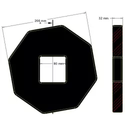 Disco limpiador 266-32-80 – disco fabricado por KiJ | OEM 206008200 | fabricante KiJ