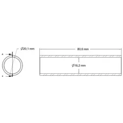 Casquillo reductor 20×16×80 – repuesto para máquinas ROPA | OEM ROPA 110091104 | fabricante KiJ