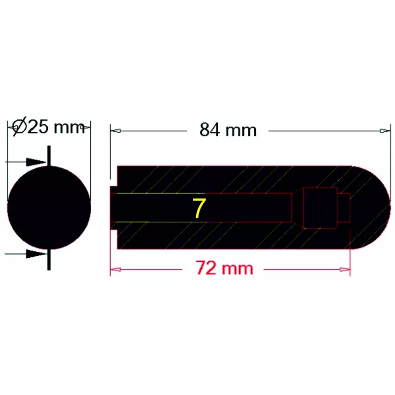 Dedo de goma de la rueda compactadora de sembradora 84-25-8,5 | OEM AC 802808 | fabricante KiJ