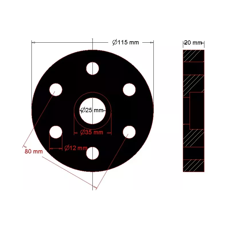 Disco elástico M6 – disco del acoplamiento elástico fabricado por KiJ | OEM 2041-03-001 | fabricante KiJ