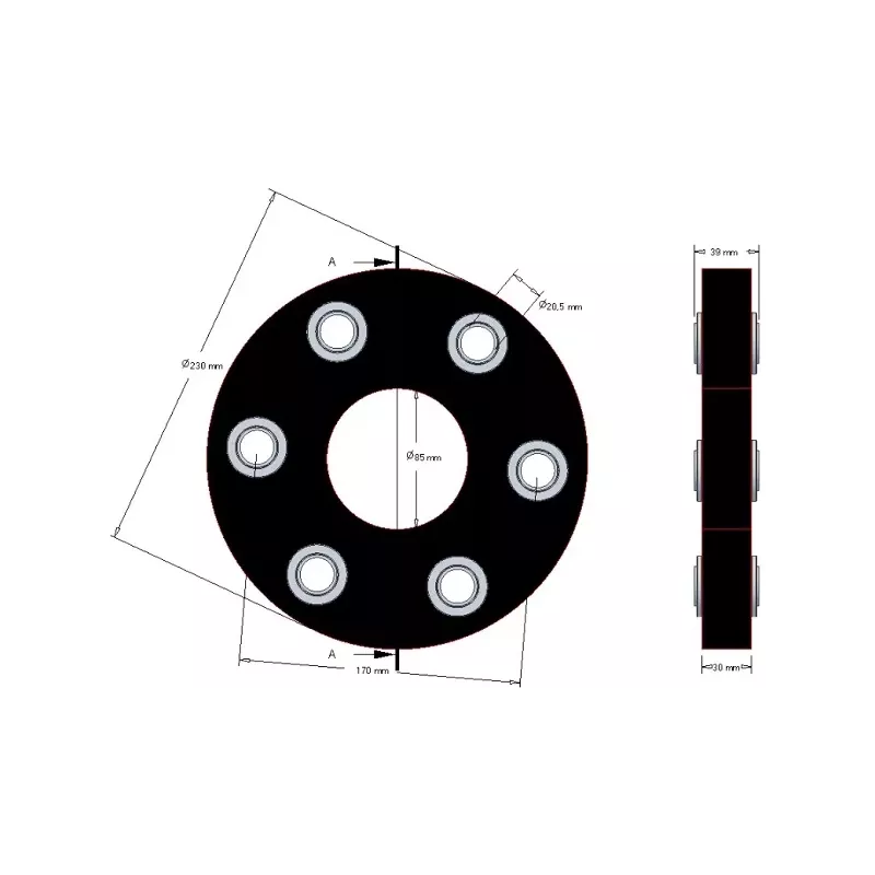 Disco elástico Claas 230 – disco del acoplamiento elástico para máquinas Claas | fabricante KiJ
