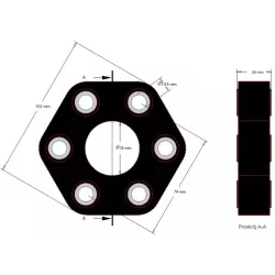Disco elástico Claas 102 – disco del acoplamiento elástico para máquinas Claas | OEM Claas 062441100 | fabricante KiJ