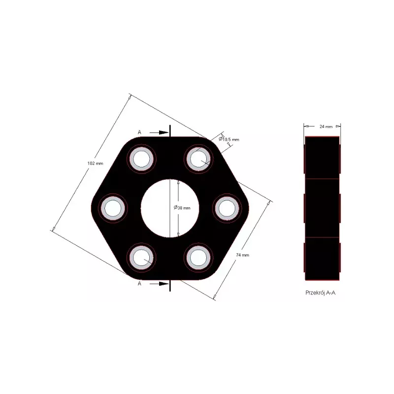 Disco elástico Claas 102 – disco del acoplamiento elástico para máquinas Claas | OEM Claas 062441100 | fabricante KiJ