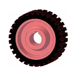Rodillo n.º 1 – rodillo motriz de fundición y goma Ø198 mm para máquinas Grimme | OEM Grimme 076.00673 | fabricante KiJ