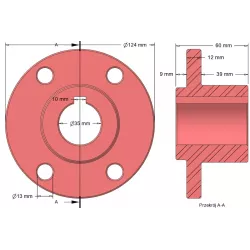 Rodillo n.º 196a – cubo del rodillo de fundición Ø70 mm para máquinas Wuhlmaus | fabricante KiJ