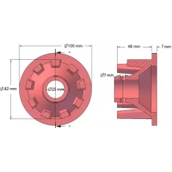 Rodillo n.º 42 – rodillo motriz de fundición Ø82 mm para máquinas Grimme | OEM Grimme 006.00065 | fabricante KiJ