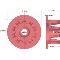 Rodillo n.º 51 – rodillo motriz de fundición Ø101 mm para máquinas Grimme | OEM Grimme 006.00066, 006.00067 | fabricante KiJ