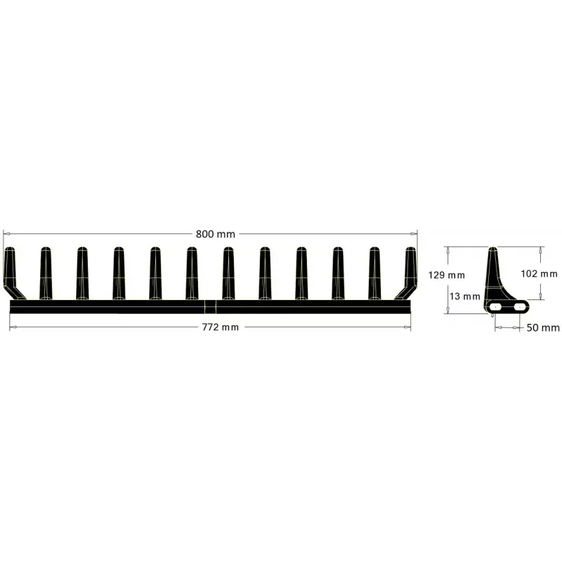Paleta de goma de 12 dientes para cinta de paso 50 mm (TL50) | OEM 206075 | fabricante KiJ