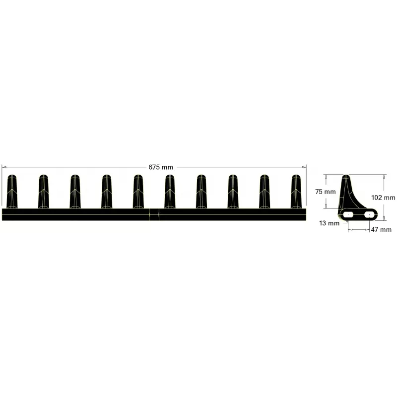 Paleta de goma de 10 dientes – paleta para máquinas Grimme | OEM Grimme 088.00931 | fabricante KiJ
