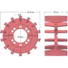 Rodillo n.º 198 – rodillo motriz de fundición Ø215 mm, paso 50 mm, para máquinas Grimme Maxtron | OEM Grimme 003.00135 | fabricante KiJ