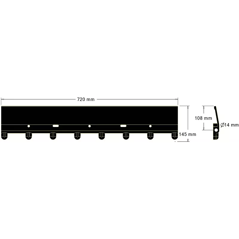 Paleta de separador de matas L-720 – paleta para cosechadoras de patatas Grimme SE 75-20/30/40, SE 75/85-55 y otras | OEM Grimme 200.32146, 088.00360 | fabricante KiJ