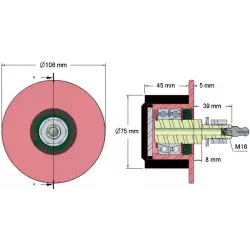 Rodillo n.º 11 – rodillo de apoyo de acero y goma Ø78 mm para máquinas Grimme | OEM Grimme 200.10202, 200.10208, 200.29586 | fabricante KiJ