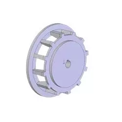 Rodillo n.º 171 – rodillo motriz de fundición Ø258 mm, paso 35 mm, para máquinas Grimme | OEM Grimme 006.00537 | fabricante KiJ