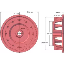 Rodillo n.º 171 – rodillo motriz de fundición Ø258 mm, paso 35 mm, para máquinas Grimme | OEM Grimme 006.00537 | fabricante KiJ