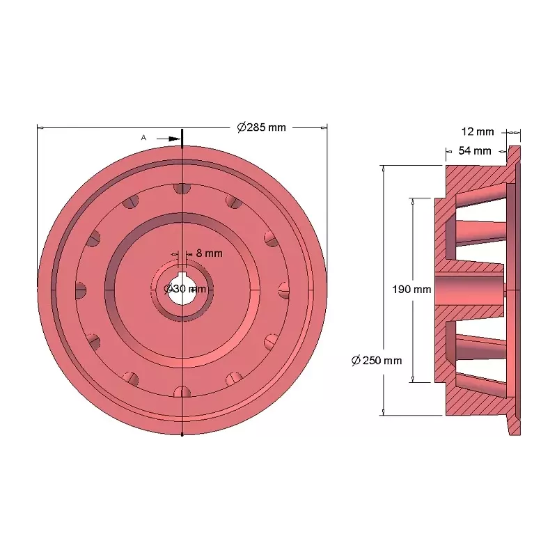 Rodillo n.º 171 – rodillo motriz de fundición Ø258 mm, paso 35 mm, para máquinas Grimme | OEM Grimme 006.00537 | fabricante KiJ