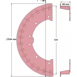Rodillo n.º 221 – rodillo motriz de acero Ø500 mm para máquinas ROPA | OEM ROPA 121538, 1197019299 | fabricante KiJ