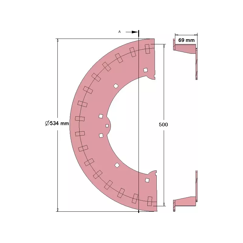 Rodillo n.º 221 – rodillo motriz de acero Ø500 mm para máquinas ROPA | OEM ROPA 121538, 1197019299 | fabricante KiJ