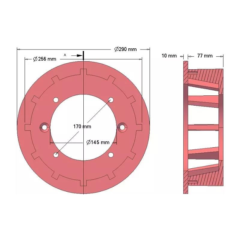 Rodillo n.º 102 – rodillo motriz de fundición Ø256 mm, paso 35 mm, para máquinas Grimme | OEM Grimme 006.00058, 006.00638 | fabricante KiJ