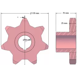 Rodillo n.º 222 – rodillo motriz de acero Ø179 mm | OEM 1079022238 | fabricante KiJ
