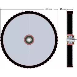 Rodillo n.º 247 – rodillo alimentador de hojas de acero y goma Ø420 mm para máquinas Grimme | OEM Grimme 200.29538 | fabricante KiJ