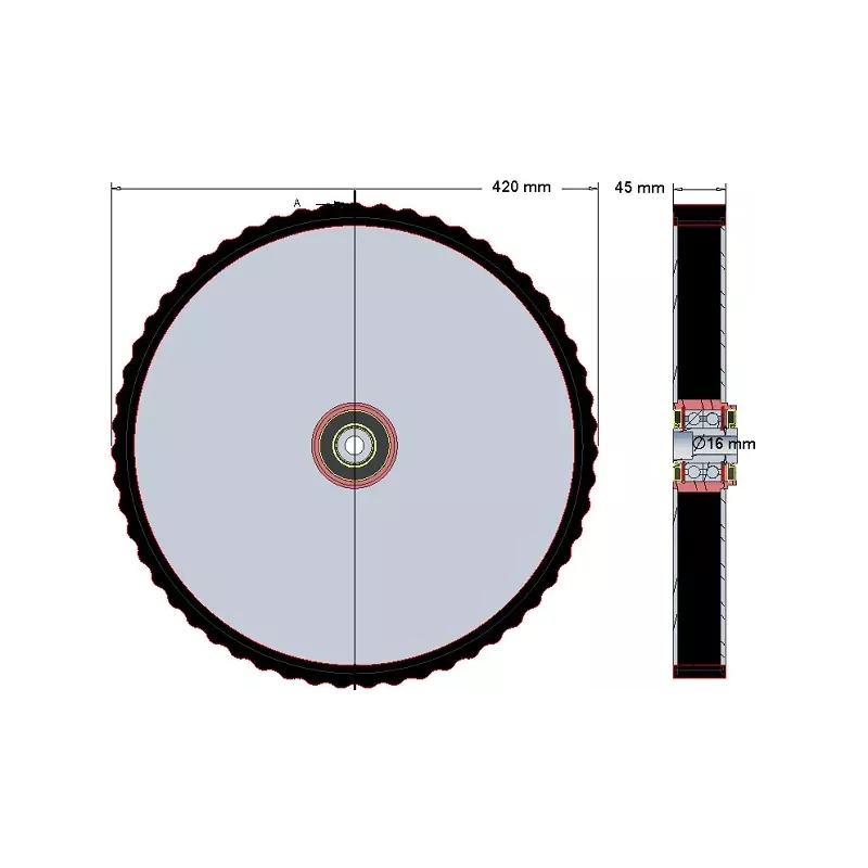 Rodillo n.º 247 – rodillo alimentador de hojas de acero y goma Ø420 mm para máquinas Grimme | OEM Grimme 200.29538 | fabricante KiJ