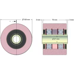 Rodillo n.º 187 – rodillo de apoyo de acero Ø100 mm para máquinas ROPA | OEM ROPA 252062 | fabricante KiJ