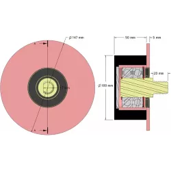 Rodillo n.º 10 – rodillo de apoyo de acero y goma Ø100 mm para máquinas Wuhlmaus | OEM Wuhlmaus 000.03.004.00 | fabricante KiJ