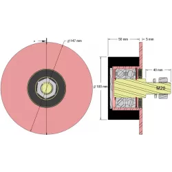 Rodillo n.º 80 – rodillo portante de acero y goma Ø100 mm para la cosechadora de patatas Anna Z644 | OEM Anna 564421017 | fabricante KiJ