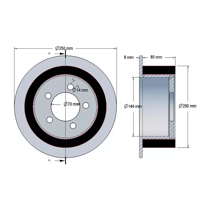 Rodillo n.º 219 – rodillo motriz de acero y goma Ø200 mm para máquinas ROPA | OEM ROPA 121368 | fabricante KiJ