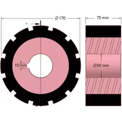 Rodillo n.º 271 – rodillo motriz de acero y goma Ø170 mm para máquinas AVR | OEM AVR 742.20.85 | fabricante KiJ