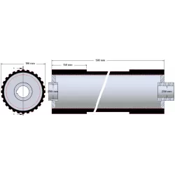 Rodillo n.º 273 – eje de apoyo de acero y goma Ø192 mm para máquinas Grimme | OEM Grimme 076.00859 | fabricante KiJ