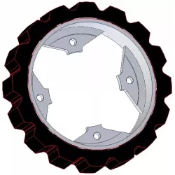 Rodillo n.º 274 – rodillo motriz de acero y goma Ø250 mm para máquinas Dewulf | OEM Dewulf 0000005328 | fabricante KiJ