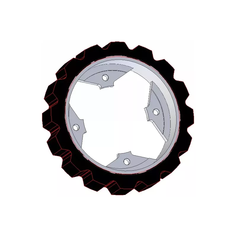 Rodillo n.º 274 – rodillo motriz de acero y goma Ø250 mm para máquinas Dewulf | OEM Dewulf 0000005328 | fabricante KiJ