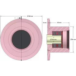 Rodillo n.º 275 – rodillo de apoyo de acero Ø80 mm, paso 64 mm, para máquinas Samon | fabricante KiJ