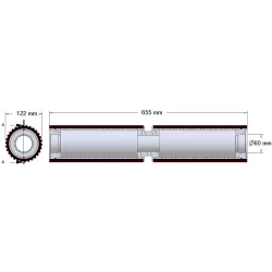 Rodillo n.º 277 – rodillo de acero y goma Ø122 mm para máquinas Ploeger | OEM Ploeger 184.221.00 | fabricante KiJ