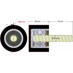 Rodillo n.º 284 – rodillo de apoyo de acero y goma Ø80 mm para máquinas Dewulf | OEM Dewulf 2660005C | fabricante KiJ