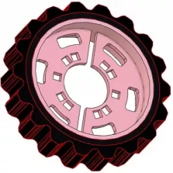 Rodillo n.º 320 – rodillo motriz de acero y goma Ø263 mm, paso 40 mm, para máquinas Grimme | OEM Grimme 076.04048 | fabricante KiJ
