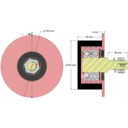 Rodillo n.º 325 – rodillo de reenvío de acero y goma Ø100 mm para máquinas Sandei | fabricante KiJ