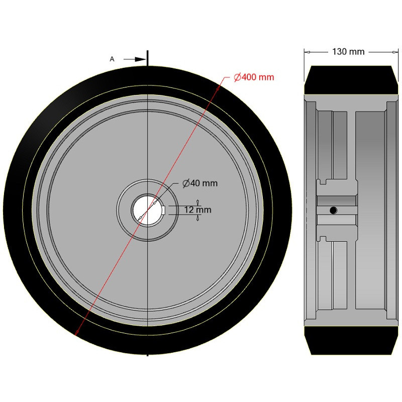 Rodillo n.º 335 – regeneración: rodillo Ø400 mm | OEM 157.031.00 | fabricante KiJ