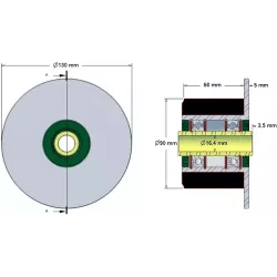 Rodillo n.º 25 – rodillo de acero y goma Ø90 mm para máquinas ROPA | OEM ROPA 252019, 1130004669, 252105 | fabricante KiJ