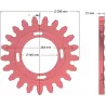 Rodillo n.º 73 – rodillo motriz de fundición Ø295 mm, paso 40 mm, para máquinas Grimme | OEM Grimme 200.06504, 006.00294 | fabricante KiJ