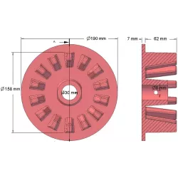 Rodillo n.º 76 – rodillo motriz de fundición Ø158 mm | fabricante KiJ