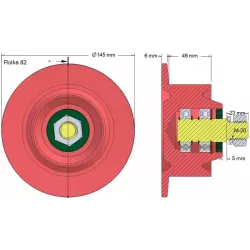 Rodillo n.º 82 – rodillo de reenvío Ø100 mm para la cosechadora de patatas Anna Z644 | OEM Anna 5644-21-025, 5644-60-022 | fabricante KiJ