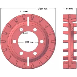 Rodillo n.º 87 – rodillo motriz de fundición para la arrancadora Z-609 | OEM 5609110100 | fabricante KiJ