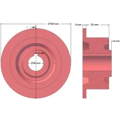 Rodillo n.º 88 – rodillo de reenvío Ø118 mm para la cosechadora de patatas Anna Z644 | OEM Anna 5644-51-009 | fabricante KiJ