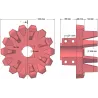 Rodillo n.º 96 – rodillo motriz de fundición Ø168 mm, paso 42 mm | fabricante KiJ