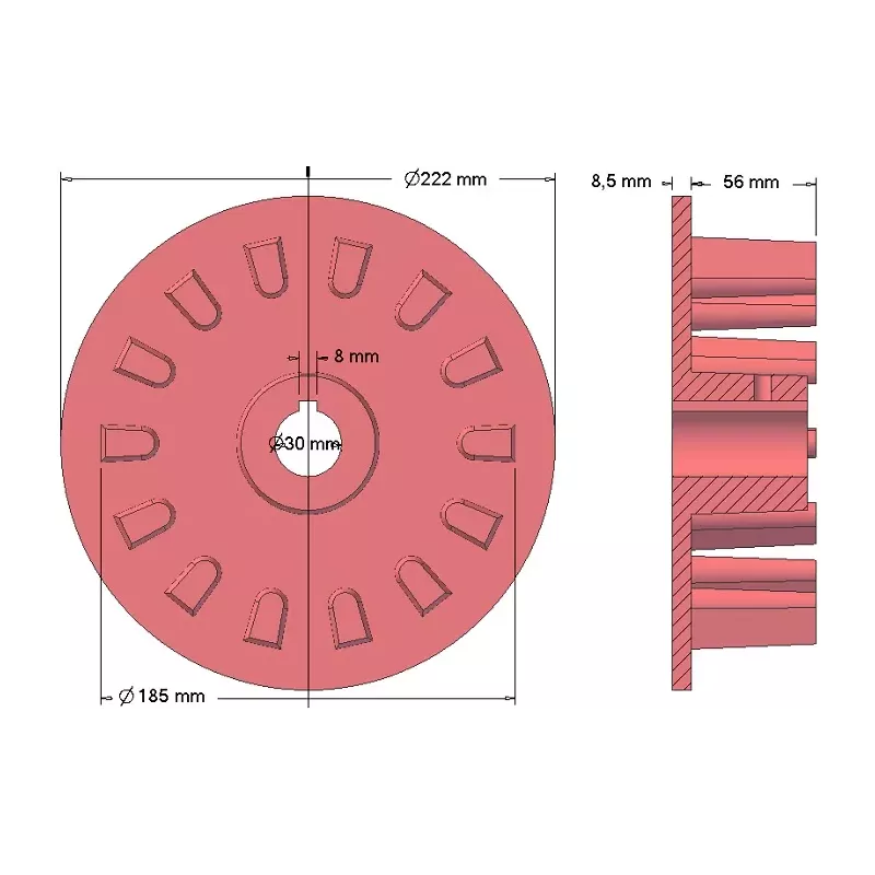 Rodillo n.º 99 – rodillo motriz Ø185 mm | fabricante KiJ